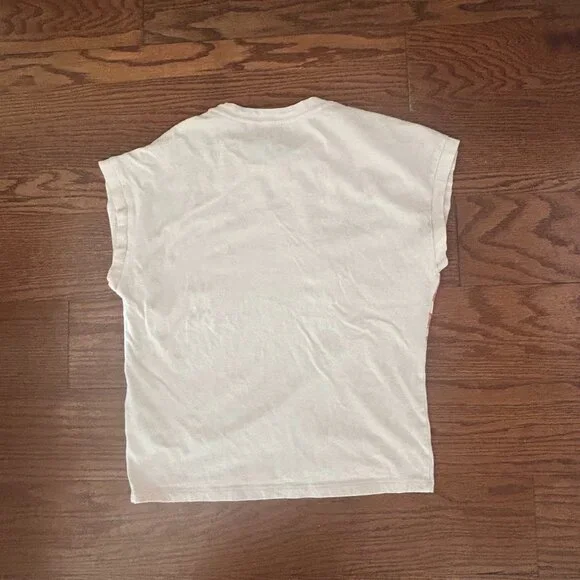 Anthropologie Cap Sleeve Floral Tee Peony Botanical Tee Size XS - Picture 8 of 11